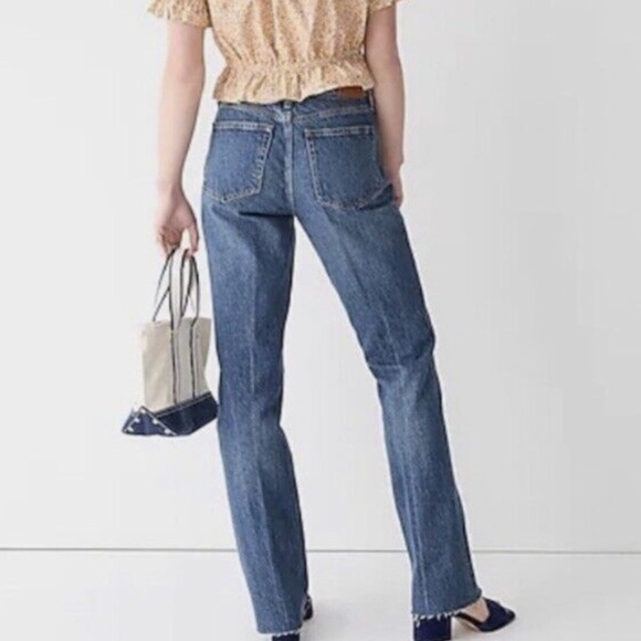 NWT J. Crew Full Length Demi Bootcut Jeans in Kamari Wash w/ Raw Hem - Picture 2 of 9
